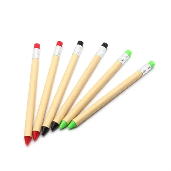Pencil-Look Kraft Pen- Click Ballpoint for Promos & Gifts