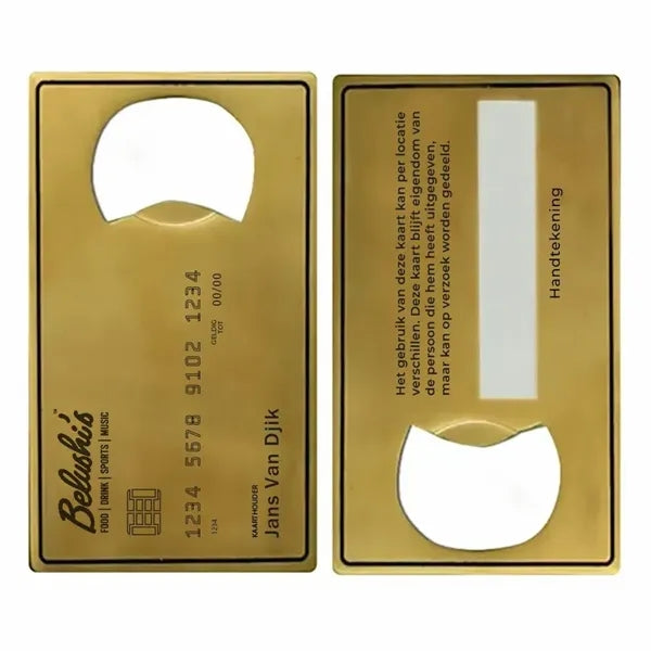 Gold Card Shaped Bottle Opener