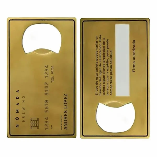 Gold Card Shaped Bottle Opener