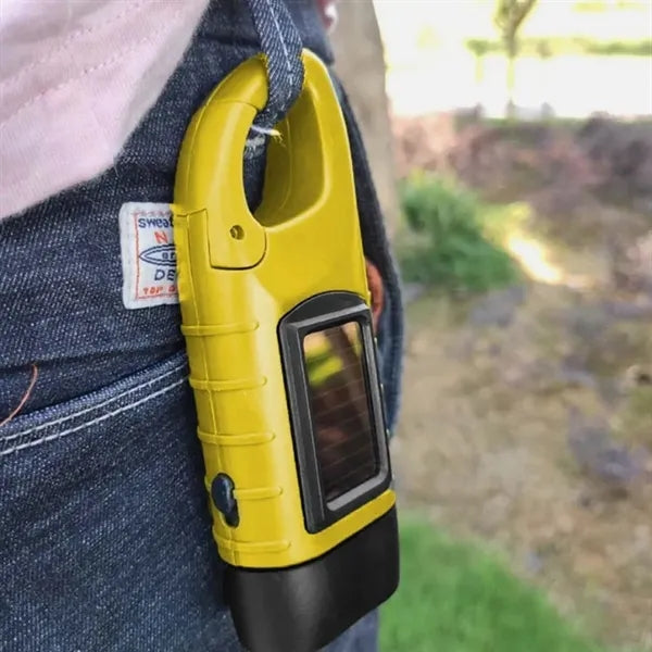 Solar Powered Hand Crank Flashlight with Emergency Features