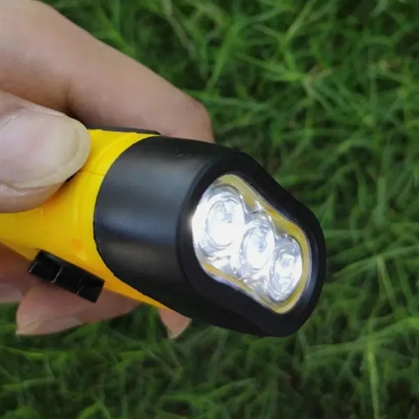 Solar Powered Hand Crank Flashlight with Emergency Features