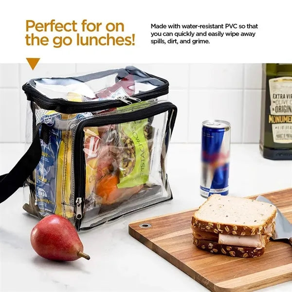 PVC Clear Lunch Bag with Adjustable Shoulder Strap