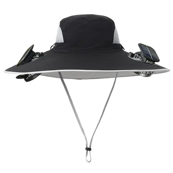 Wide Brim Sun Hats with 2 Solar Fan
