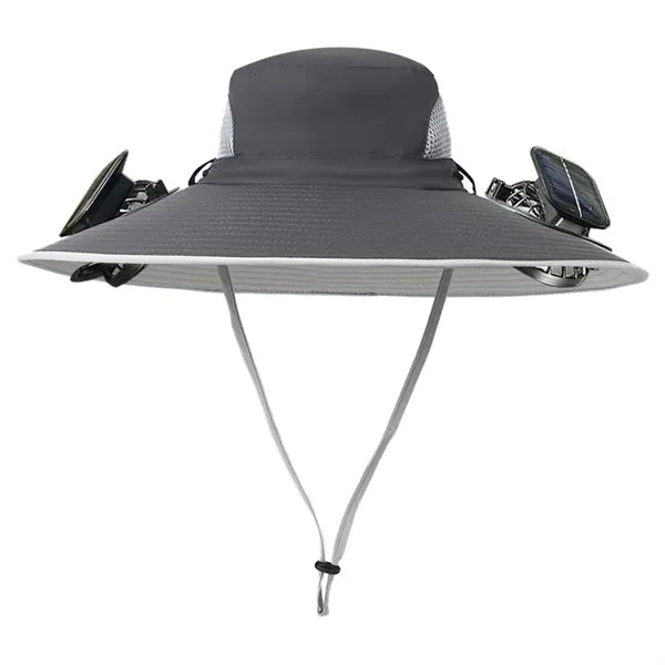 Wide Brim Sun Hats with 2 Solar Fan