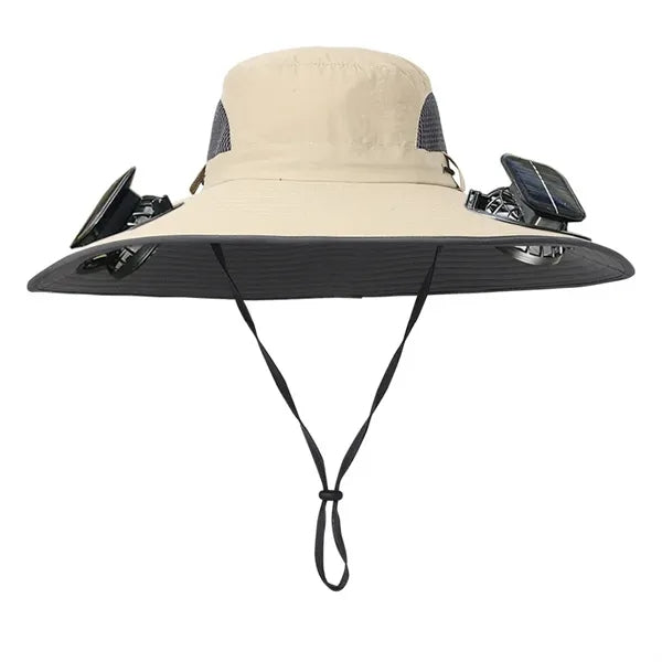 Wide Brim Sun Hats with 2 Solar Fan