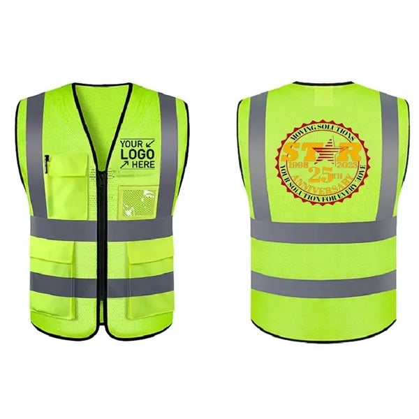 High Visibility Security Vest With Pocket Zipper