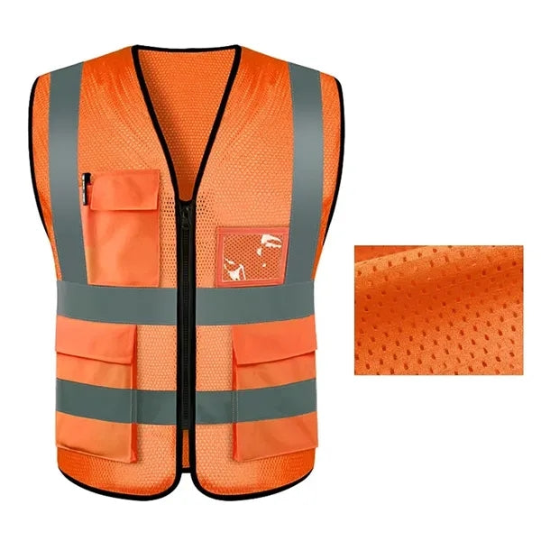 High Visibility Security Vest With Pocket Zipper