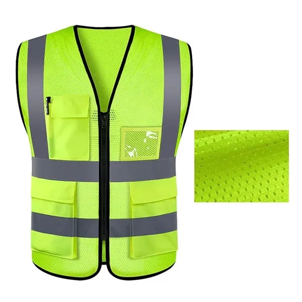 High Visibility Security Vest With Pocket Zipper