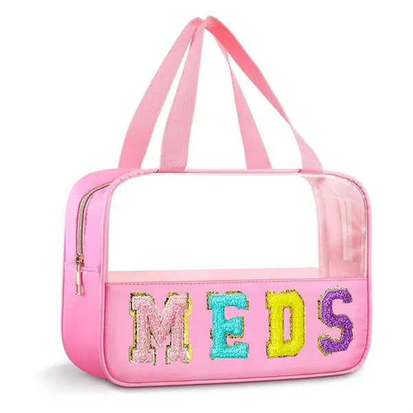 Initial Letter Beach Bag with Zipper Handle
