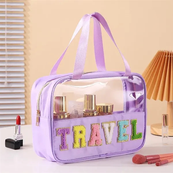 Initial Letter Beach Bag with Zipper Handle