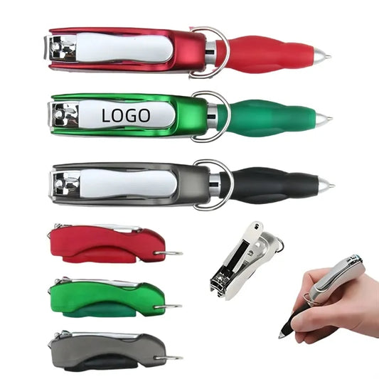 Multifunctional Folding Nail Clippers With Ballpoint Pen