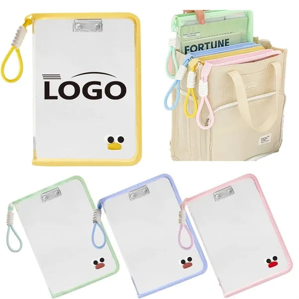 A4 Cute Zipper Student File Organizer Bag