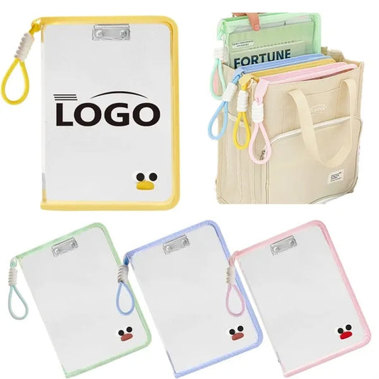 A4 Cute Zipper Student File Organizer Bag
