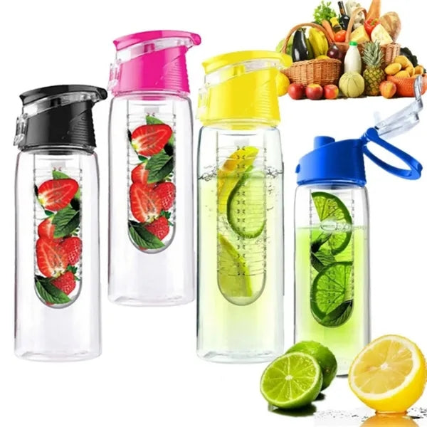 Plastic Fruit Tea Water Bottle with Carrying Handle