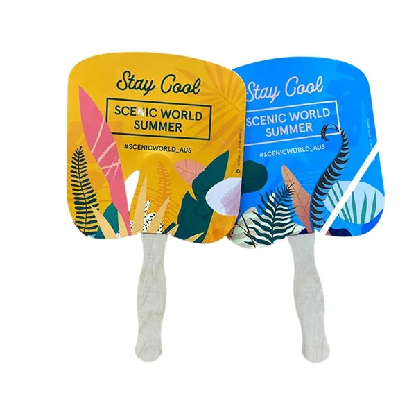 2 Side Full-Color Hand Fan W/ Hourglass Design