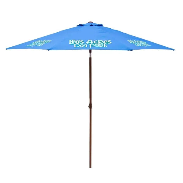 9' Wood Look Tilting Market Umbrella Kit (8 Imprints)