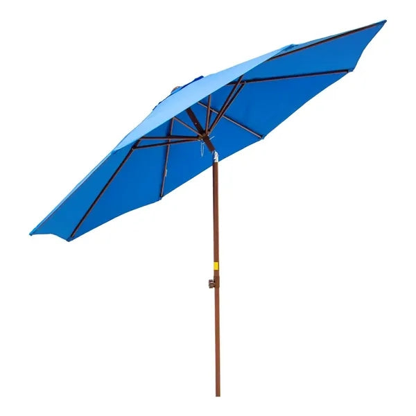 9' Wood Look Tilting Market Umbrella Kit (8 Imprints)