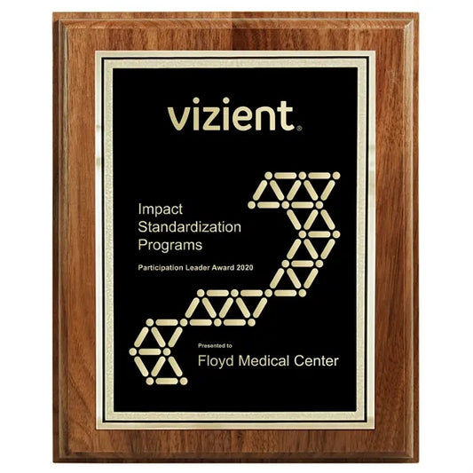 6" x 8" Walnut Step-Edge Laser Engraved Florentine Plaque