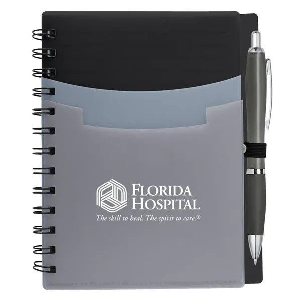 Tri-Pocket Notebook & Satin Pen