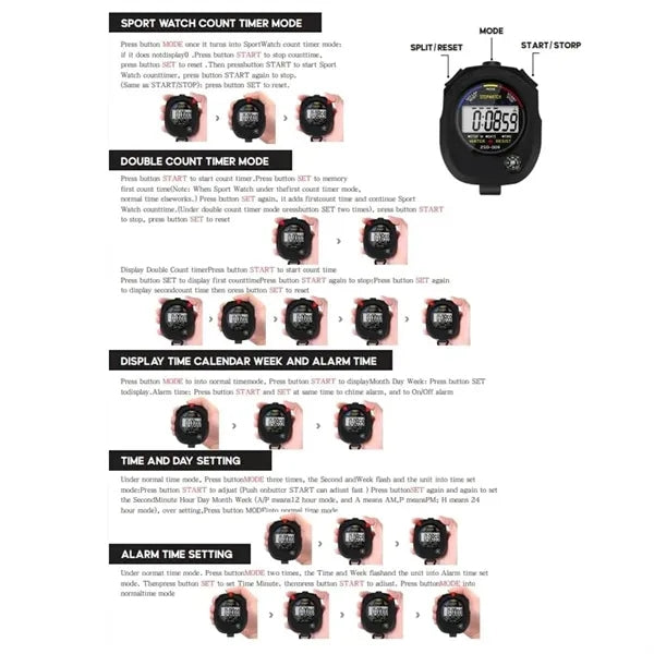 Outdoor Sports Waterproof Multi-Function Stopwatch
