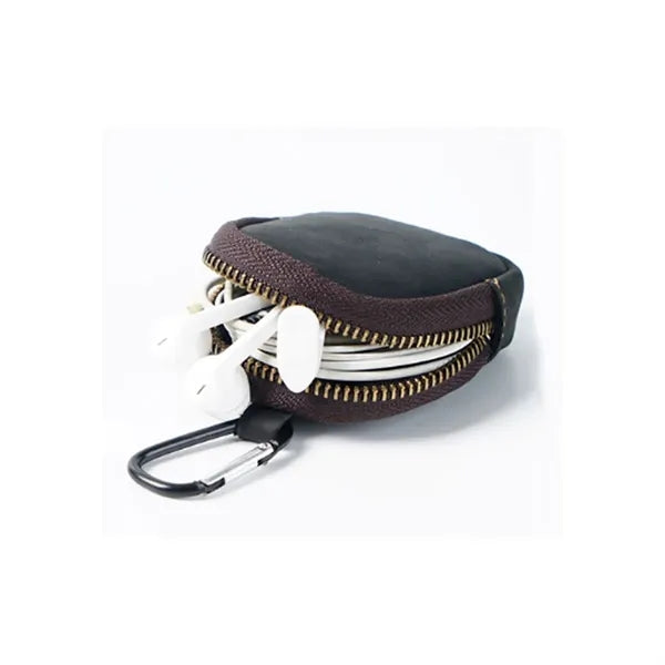 Genuine Cowhide Detachable Hook Large Small Pocket Coin Bag