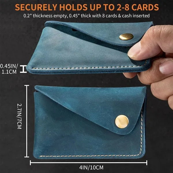 Square Top Layer Cowhide Creative Snap Button Coin Purse