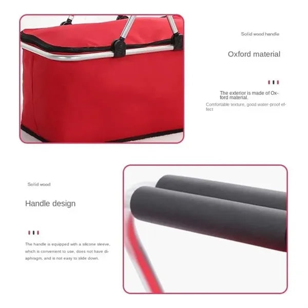 Aluminum Film Dual Function Folding Picnic Basket