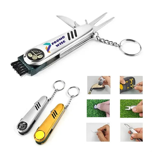 Golf Multi-function Knife Stainless Steel Keychain