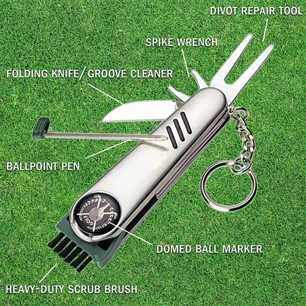 Golf Multi-function Knife Stainless Steel Keychain