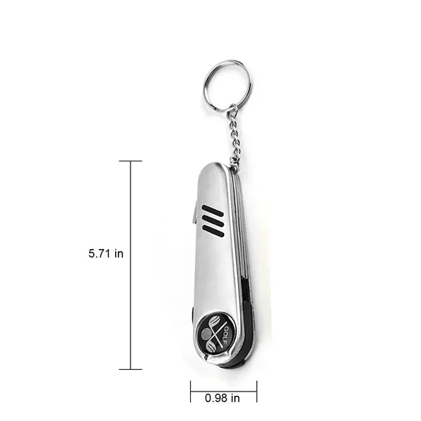 Golf Multi-function Knife Stainless Steel Keychain