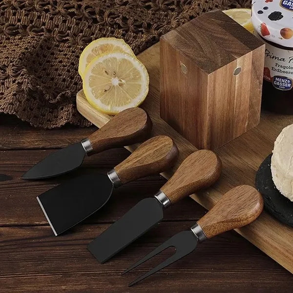 Stainless Steel Acacia Magnetic Cheese Knife Holder