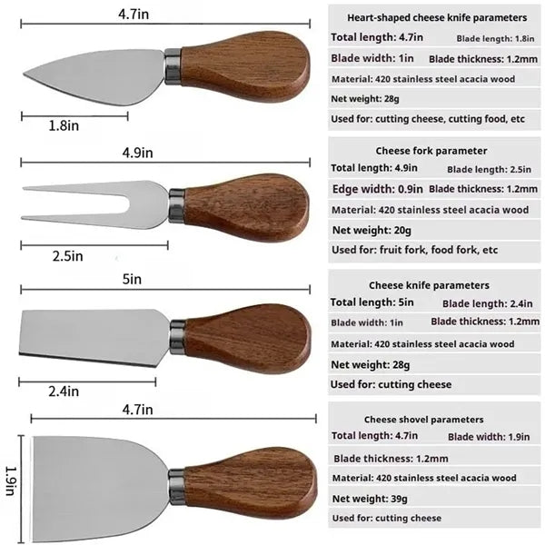 Stainless Steel Acacia Magnetic Cheese Knife Holder