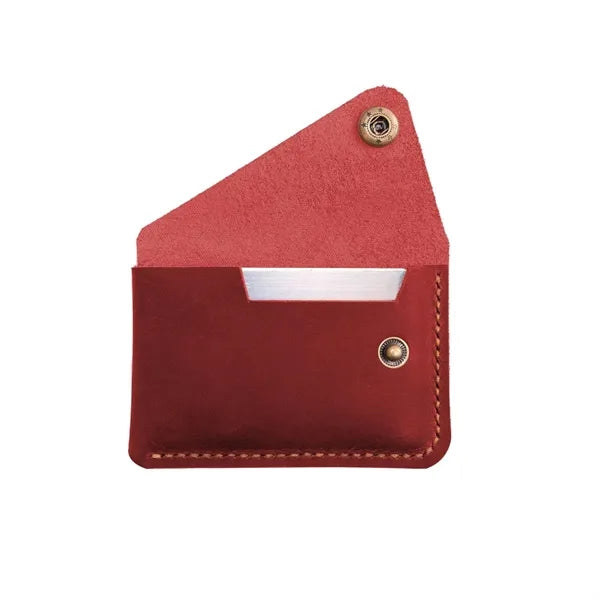 Crazy Horse Leather Button Coin Purse