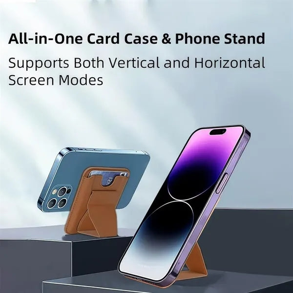Magnetic Foldable Multifunctional Leather Card Holder