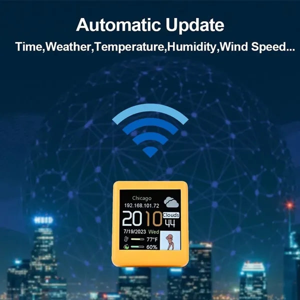 Mini Waterproof Square Smart Weather Clock Desktop Ornament