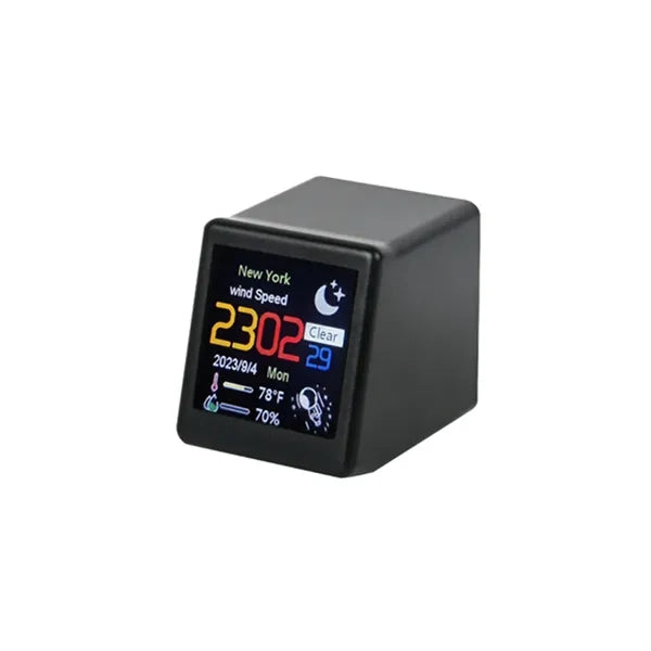 Mini Waterproof Square Smart Weather Clock Desktop Ornament