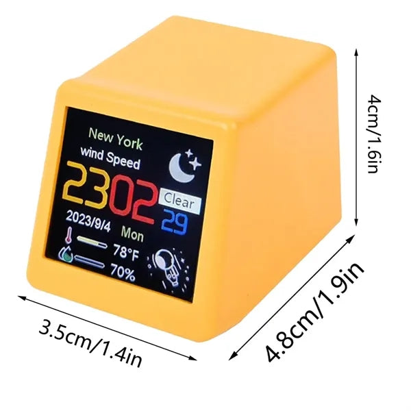 Mini Waterproof Square Smart Weather Clock Desktop Ornament