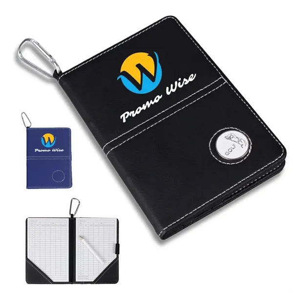 Leather Portable Smooth Sports Golf Score Book Clip