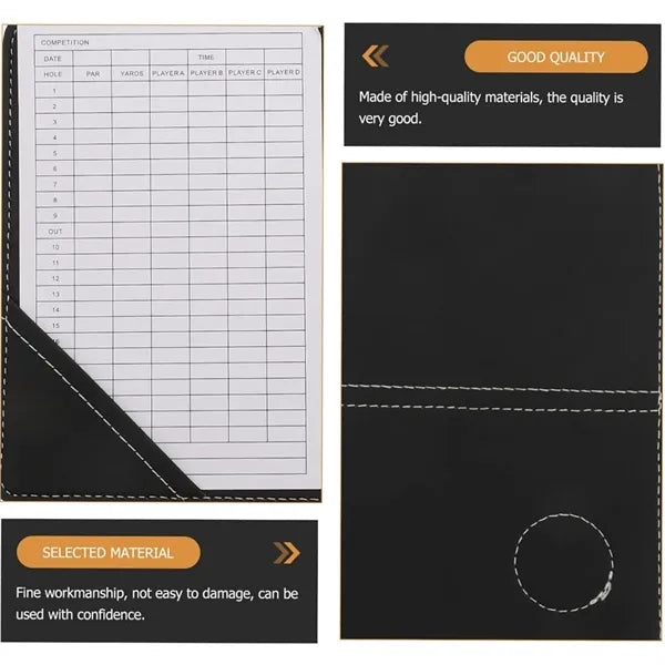 Leather Portable Smooth Sports Golf Score Book Clip