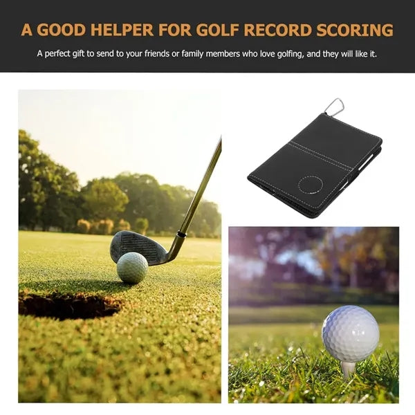 Leather Portable Smooth Sports Golf Score Book Clip