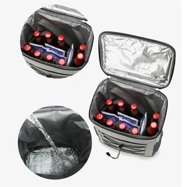Zipper Reflective strips 2 Shoulder Insulation Lunch Bag