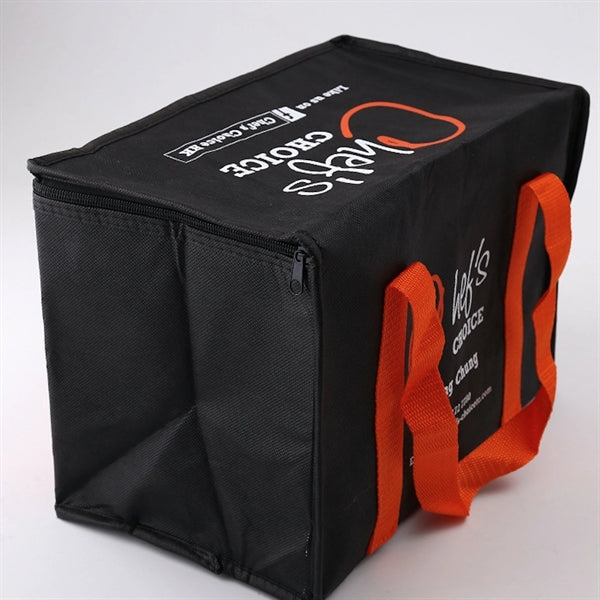 Logo Nylon 6-Pack Insulated Zippered Cooler Bag