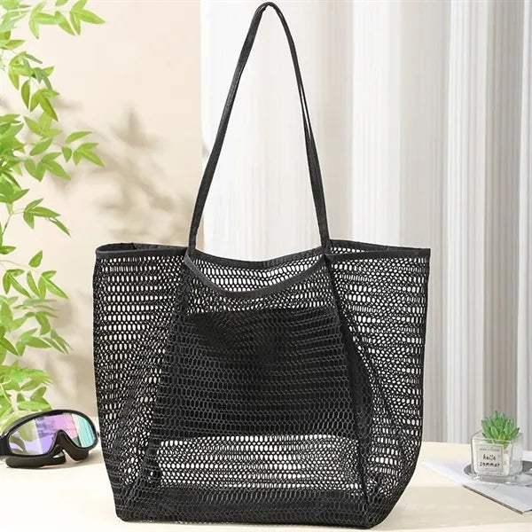Travel Sling Mesh Beach Tote Bag Unesix Custom Logo