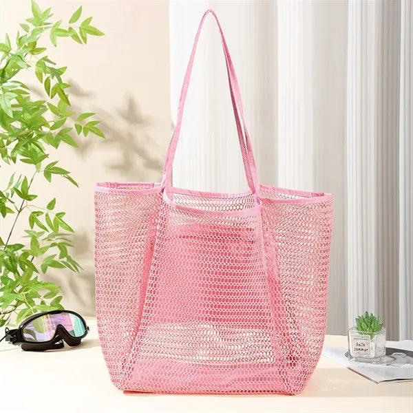 Travel Sling Mesh Beach Tote Bag Unesix Custom Logo
