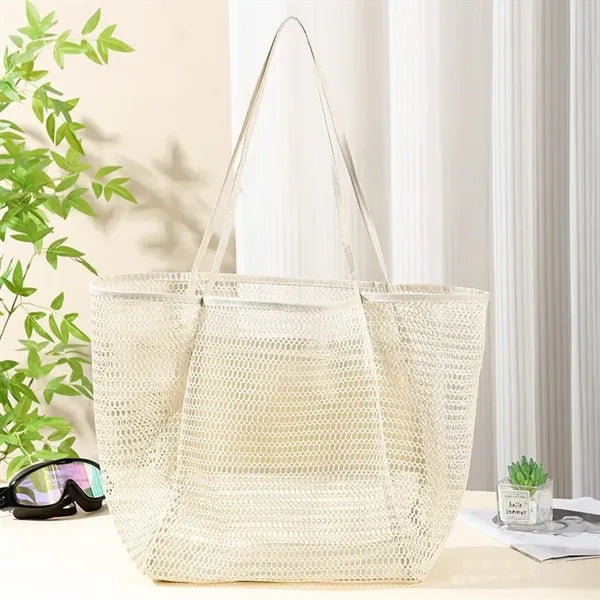 Travel Sling Mesh Beach Tote Bag Unesix Custom Logo