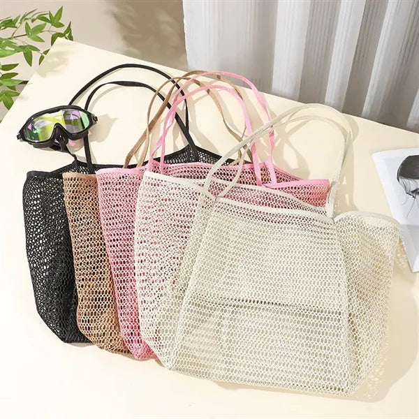 Travel Sling Mesh Beach Tote Bag Unesix Custom Logo