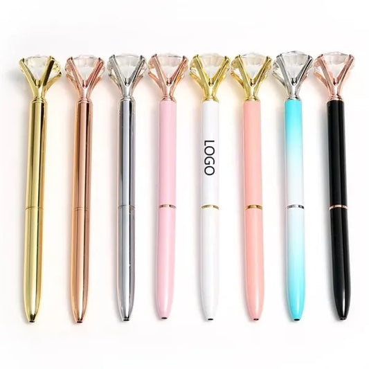 Large Diamond Metal Ballpoint Pen