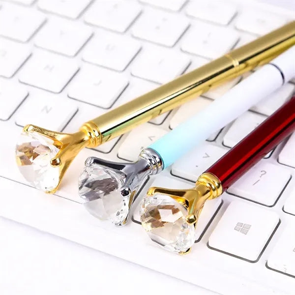 Large Diamond Metal Ballpoint Pen