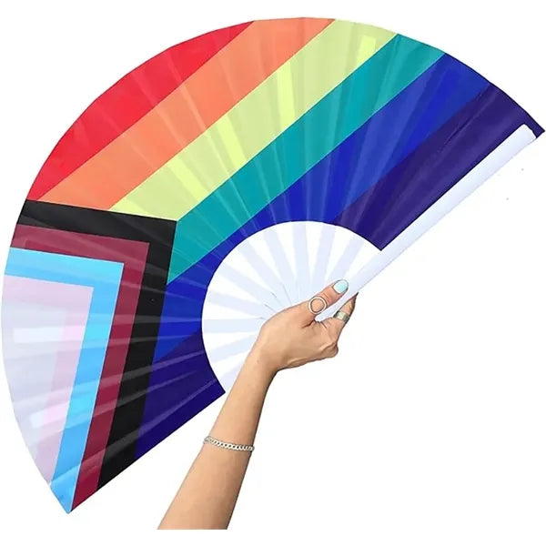 Vibrant 13 Inch Oversized Folding Hand Dance Fan