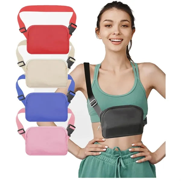 Men's and Women's Nylon Outdoor Sports Crossbody Waist Bag